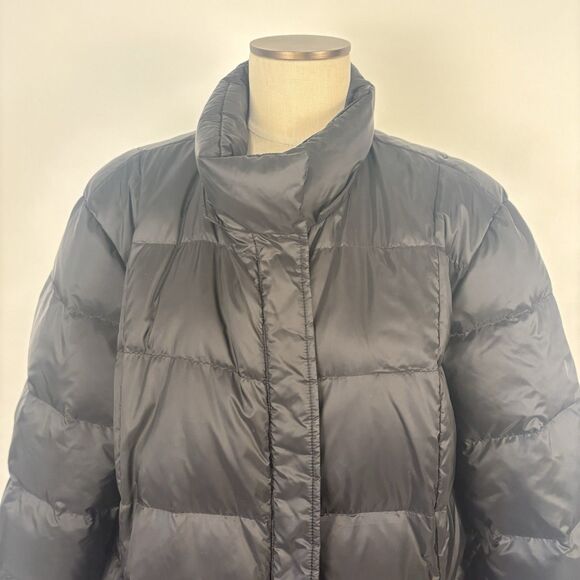 Talbots Black 80% Down Puffer Coat Jacket Sz 3X Full Front Zipper Pockets - Picture 2 of 9